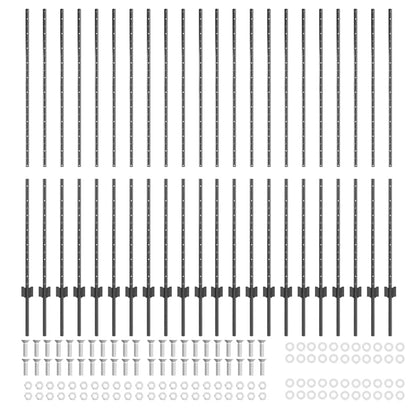 Palo della recinzione 22 pcs Grigio 200 cm Acciaio