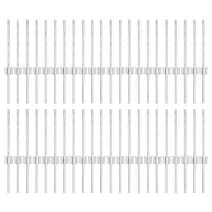 Palo della recinzione 44 pcs Argento 80 cm Acciaio