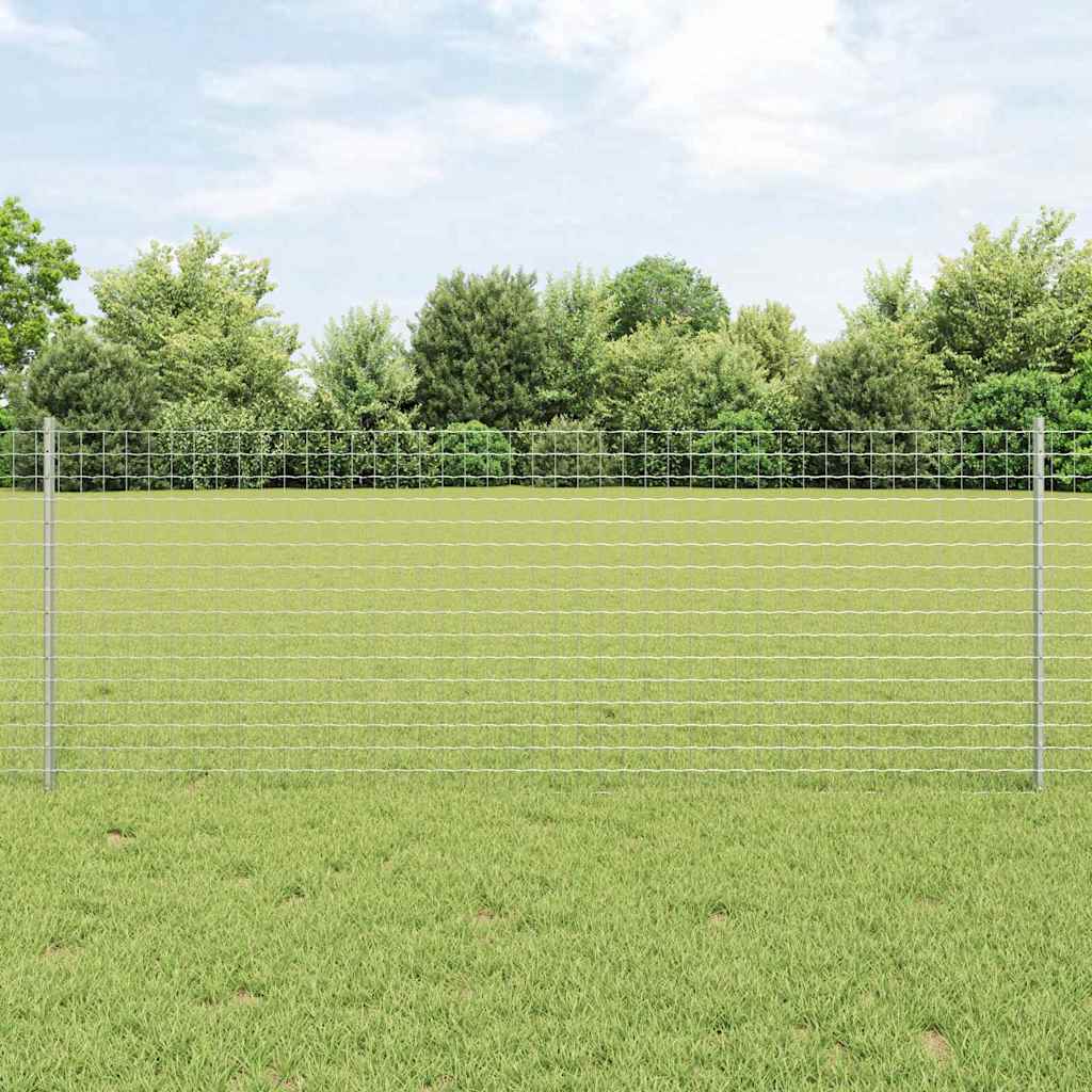 Palo della recinzione 44 pcs Argento 120 cm Acciaio