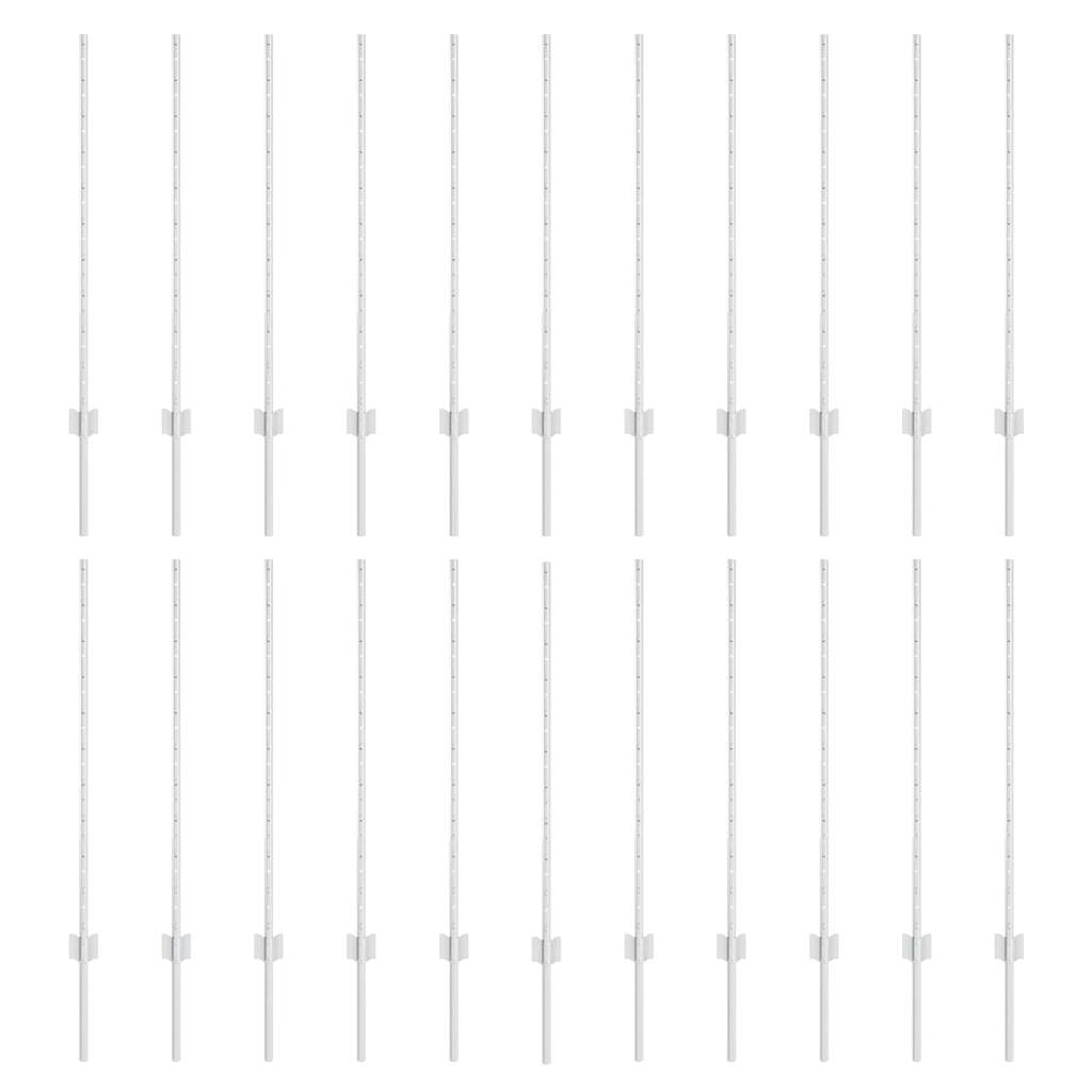 Palo della recinzione 22 pcs Argento 140 cm Acciaio
