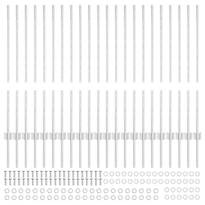 Palo della recinzione 22 pcs Argento 140 cm Acciaio