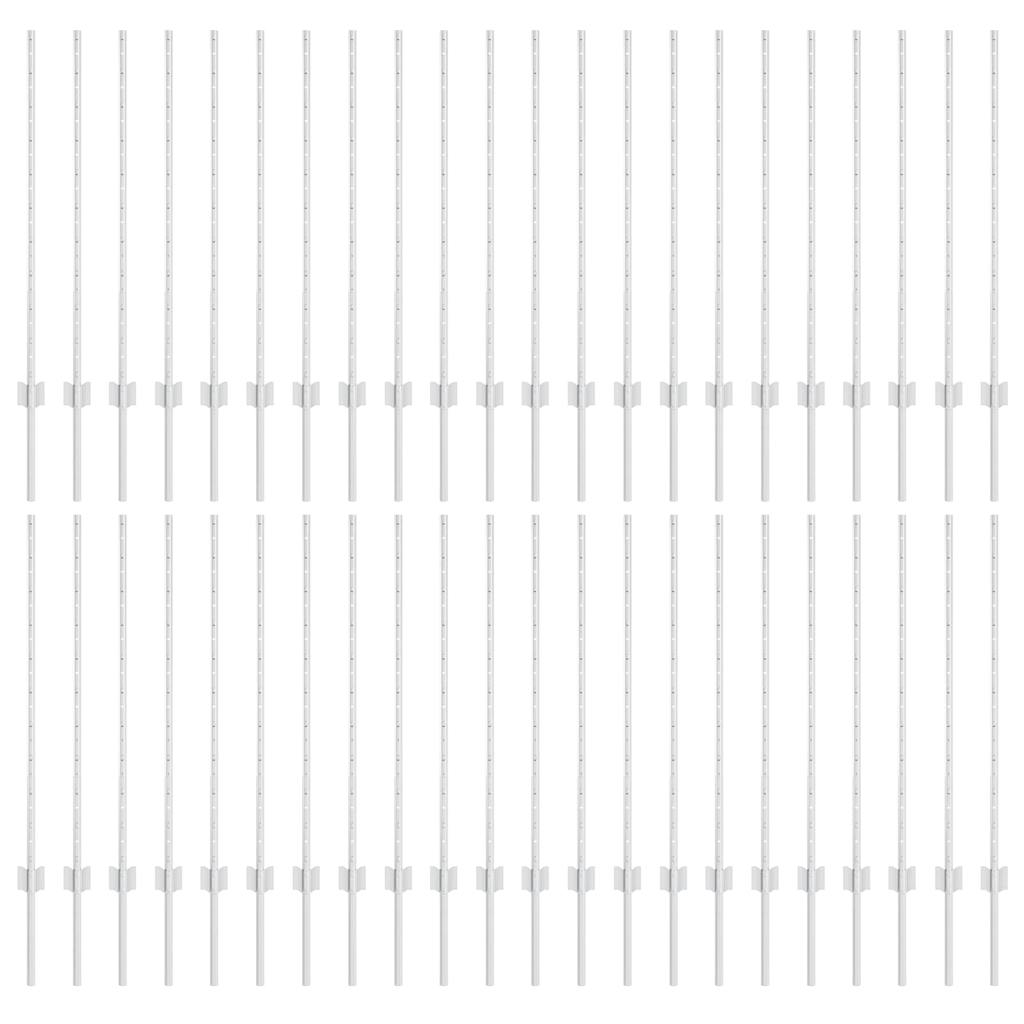 Palo della recinzione 44 pcs Argento 140 cm Acciaio
