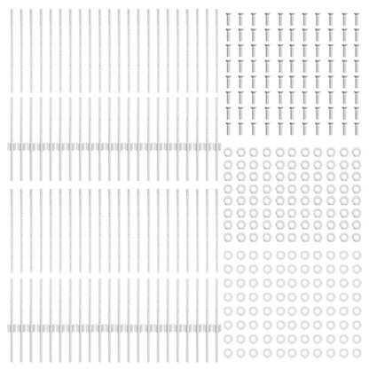 Palo della recinzione 44 pcs Argento 140 cm Acciaio