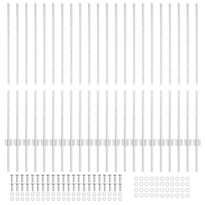 Palo della recinzione 22 pcs Argento 160 cm Acciaio