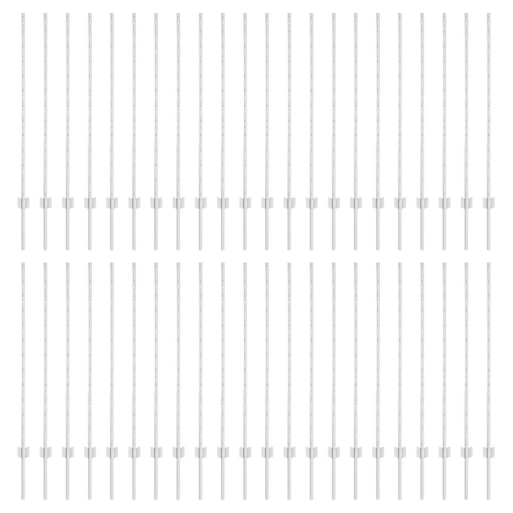 Palo della recinzione 44 pcs Argento 160 cm Acciaio