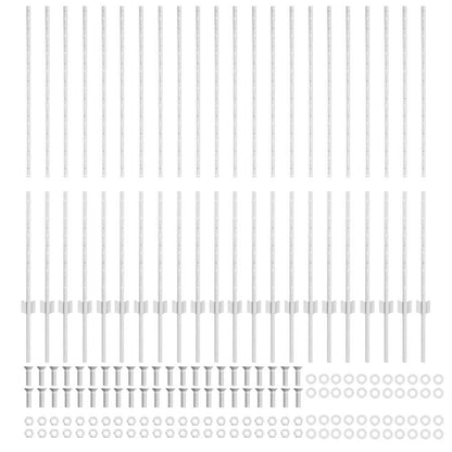 Palo della recinzione 22 pcs Argento 180 cm Acciaio
