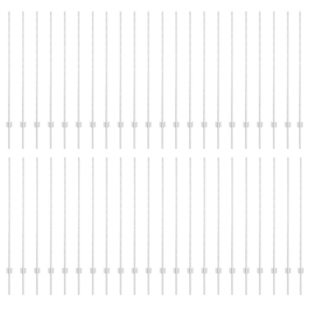 Palo della recinzione 44 pcs Argento 180 cm Acciaio