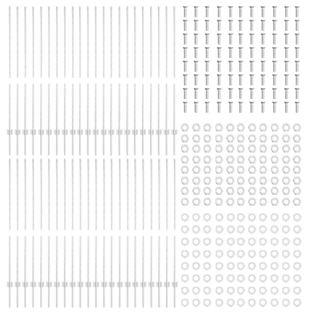 Palo della recinzione 44 pcs Argento 180 cm Acciaio