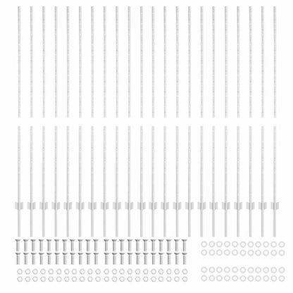 Palo della recinzione 22 pcs Argento 200 cm Acciaio