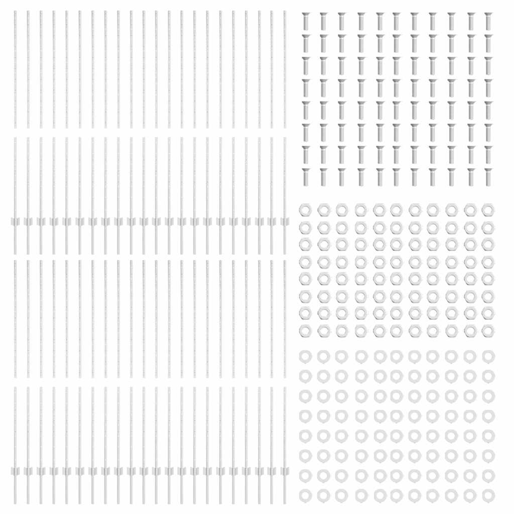 Palo della recinzione 44 pcs Argento 200 cm Acciaio