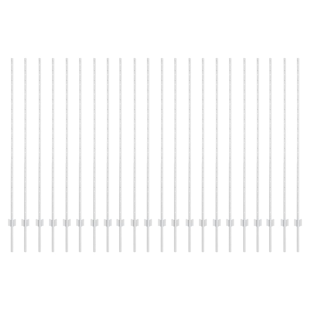 Palo della recinzione 22 pcs Argento 200 cm Acciaio