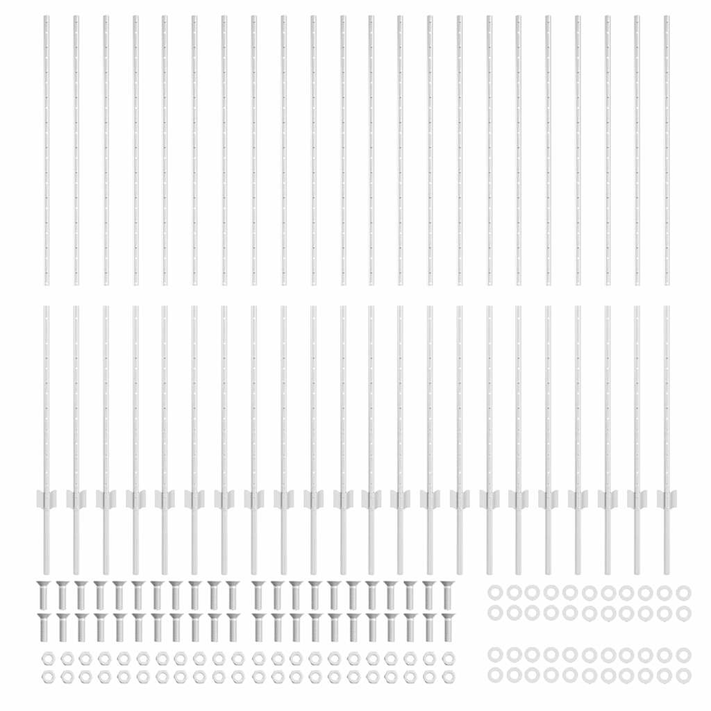 Palo della recinzione 22 pcs Argento 200 cm Acciaio