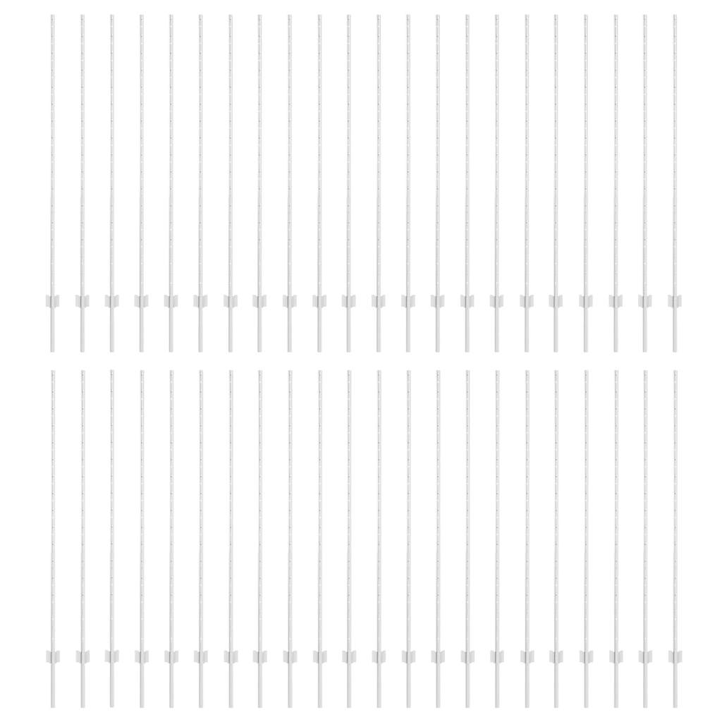 Palo della recinzione 44 pcs Argento 200 cm Acciaio