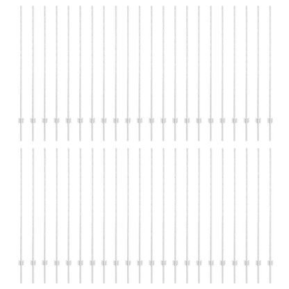 Palo della recinzione 44 pcs Argento 200 cm Acciaio