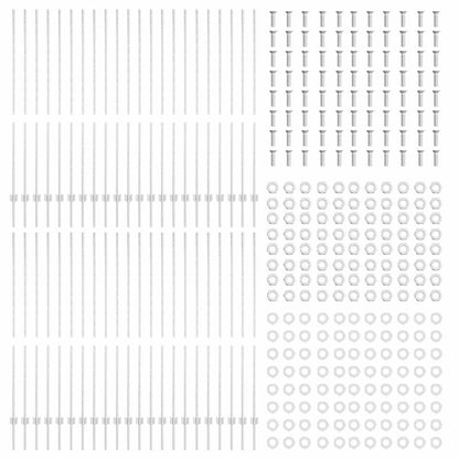 Palo della recinzione 44 pcs Argento 200 cm Acciaio