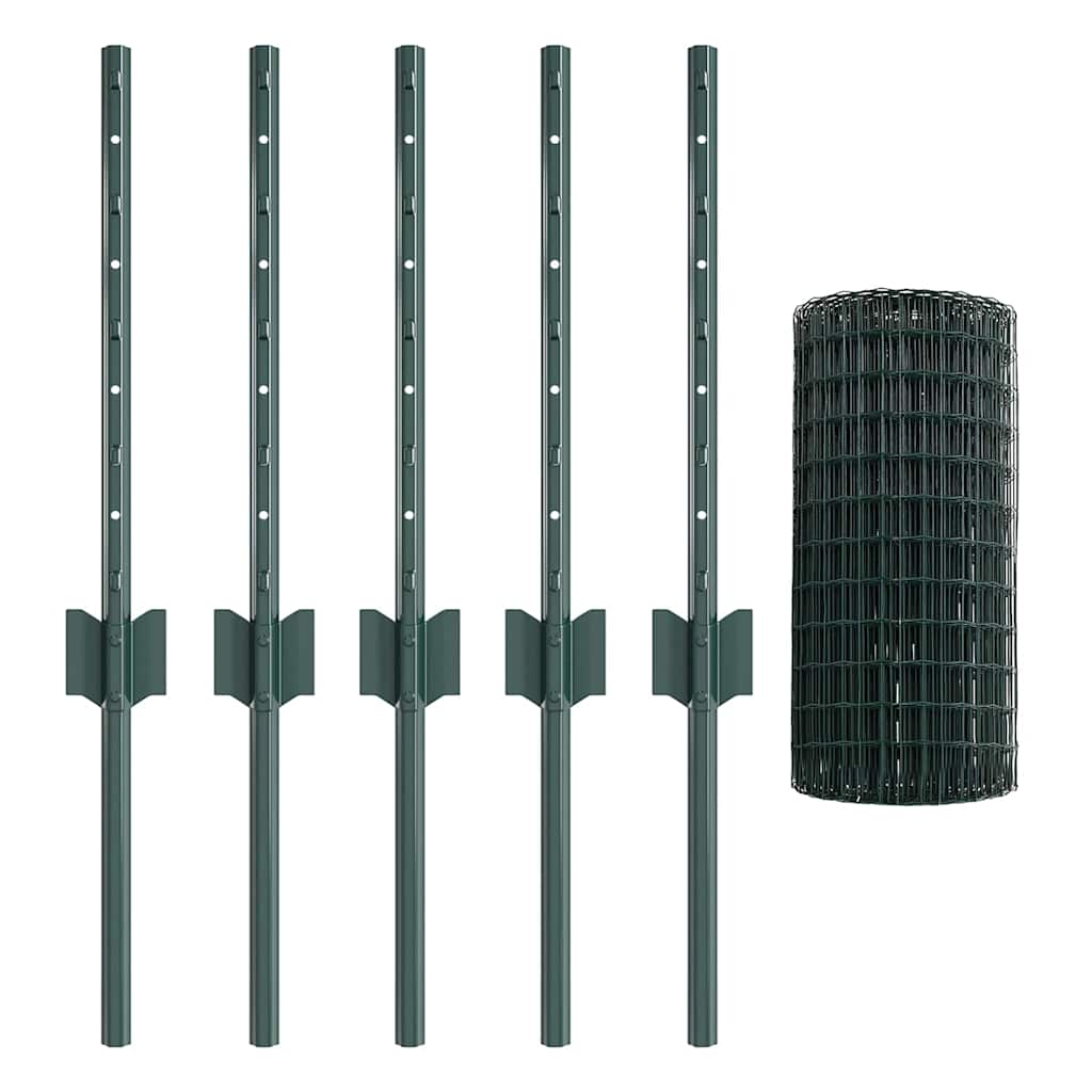 Recinzione con Posto Verde 0,4 x 10 m Acciaio e PVC