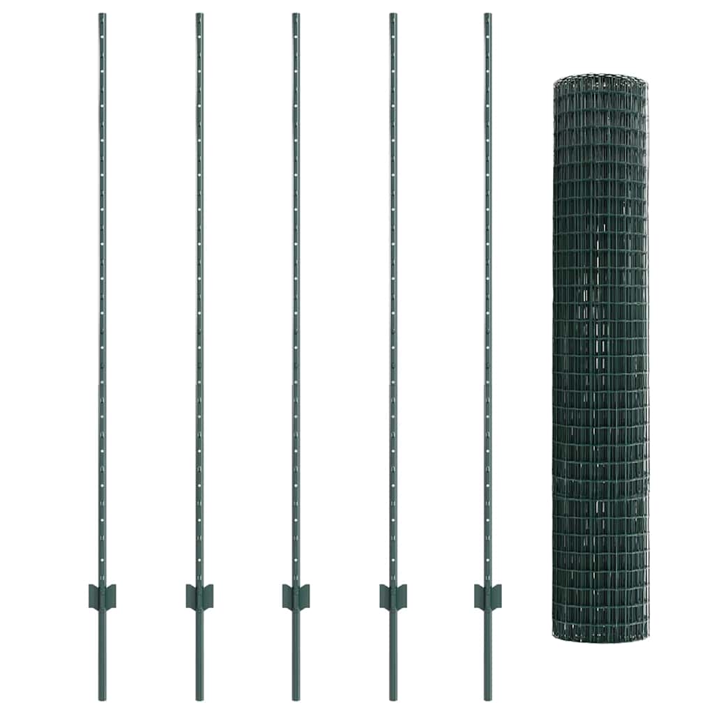 Recinzione con Posto Verde 1,6 x 10 m Acciaio e PVC