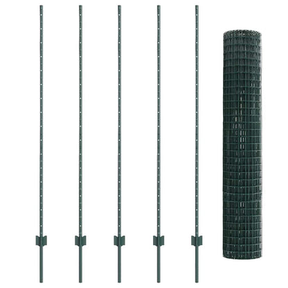 Recinzione con Posto Verde 1,6 x 10 m Acciaio e PVC
