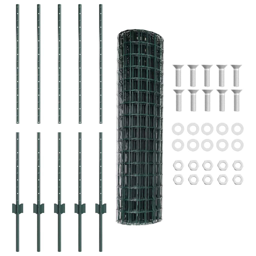 Recinzione con Posto Verde 1,2 x 10 m Acciaio e PVC