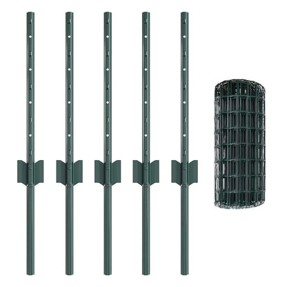 Recinzione con Posto Verde 0,4 x 10 m Acciaio e PVC