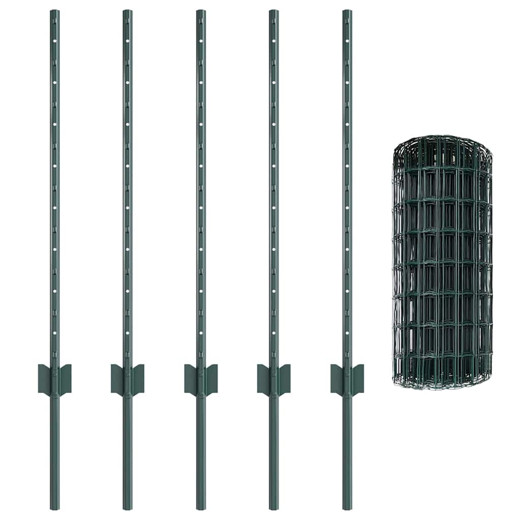Recinzione con Posto Verde 0,8 x 10 m Acciaio e PVC