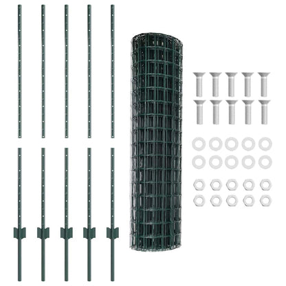 Recinzione con Posto Verde 1,2 x 10 m Acciaio e PVC