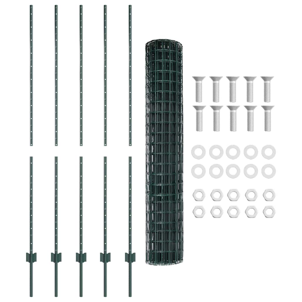 Recinzione con Posto Verde 1,6 x 10 m Acciaio e PVC
