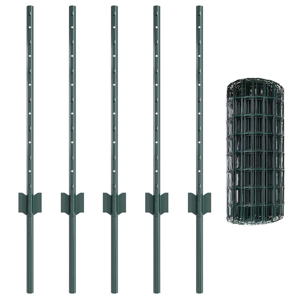 Recinzione con Posto Verde 0,6 x 10 m Acciaio e PVC