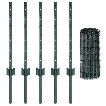 Recinzione con Posto Verde 0,6 x 10 m Acciaio e PVC