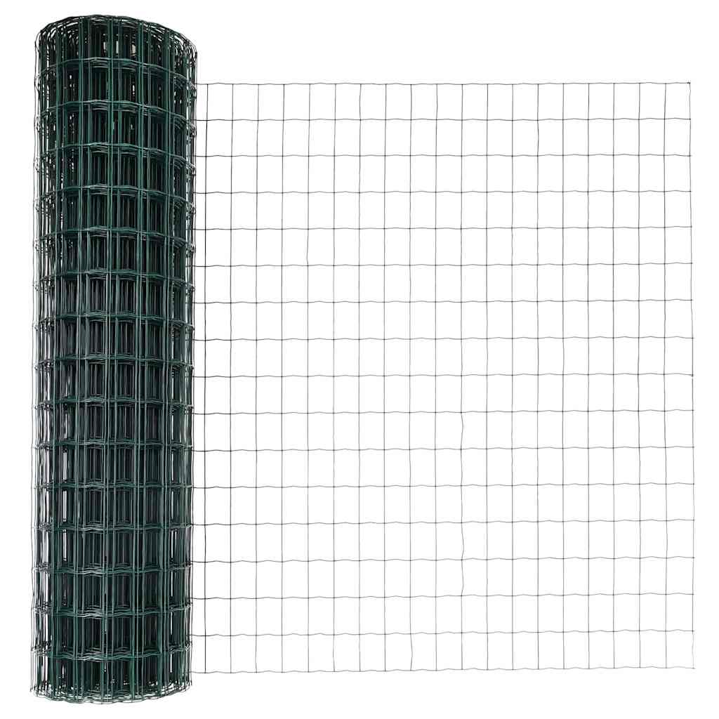 Recinzione con Posto Verde 1,4 x 10 m Acciaio e PVC