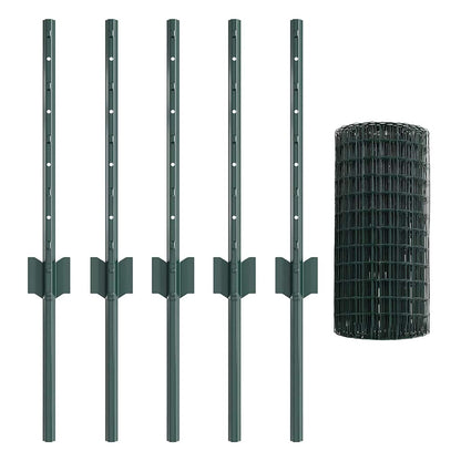 Recinzione con Posto Verde 0,4 x 10 m Acciaio e PVC
