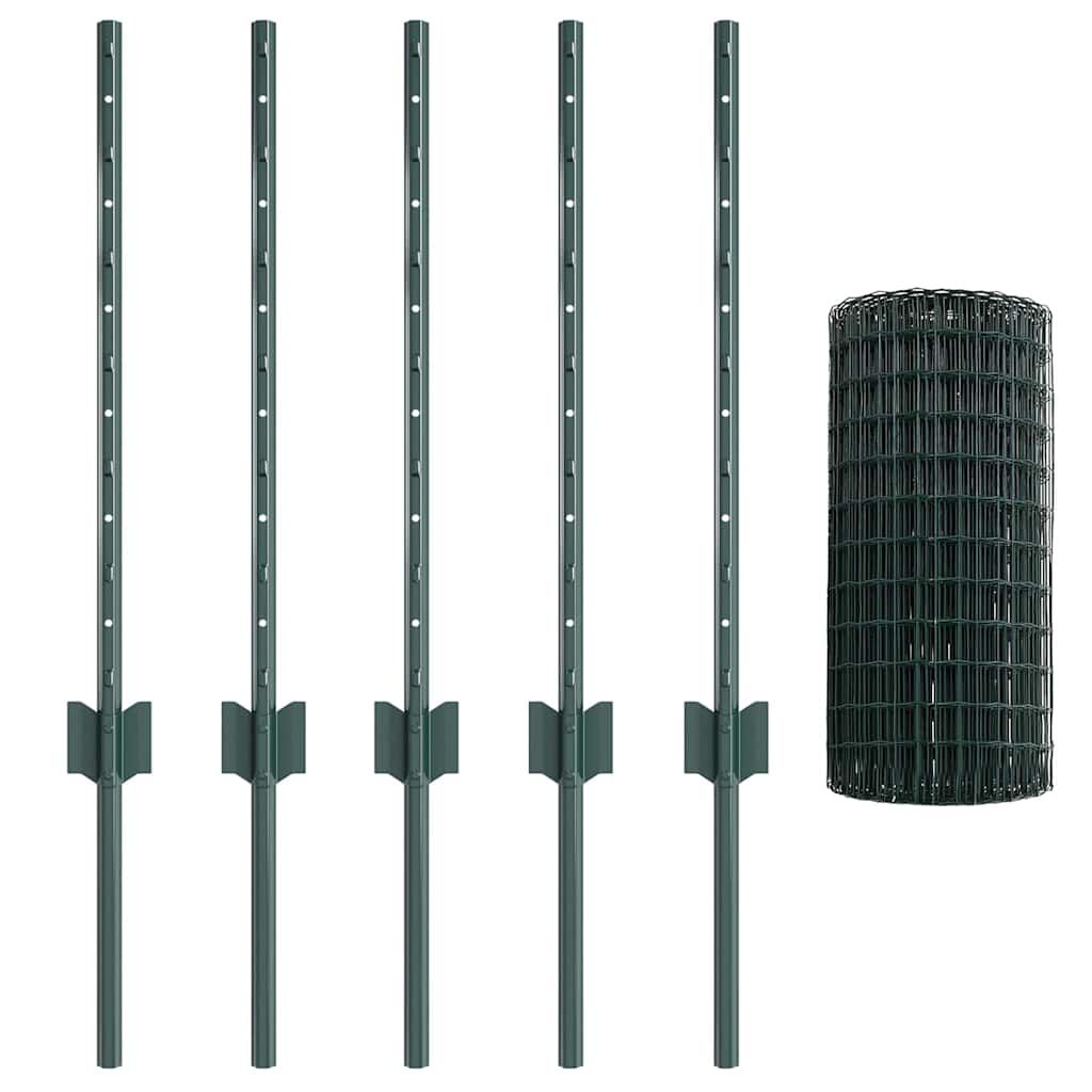 Recinzione con Posto Verde 0,6 x 10 m Acciaio e PVC