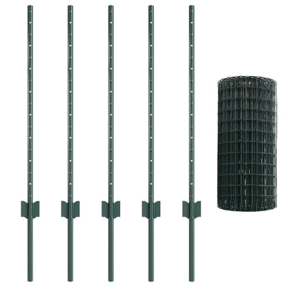 Recinzione con Posto Verde 0,8 x 10 m Acciaio