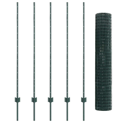 Recinzione con Posto Verde 1,4 x 10 m Acciaio e PVC