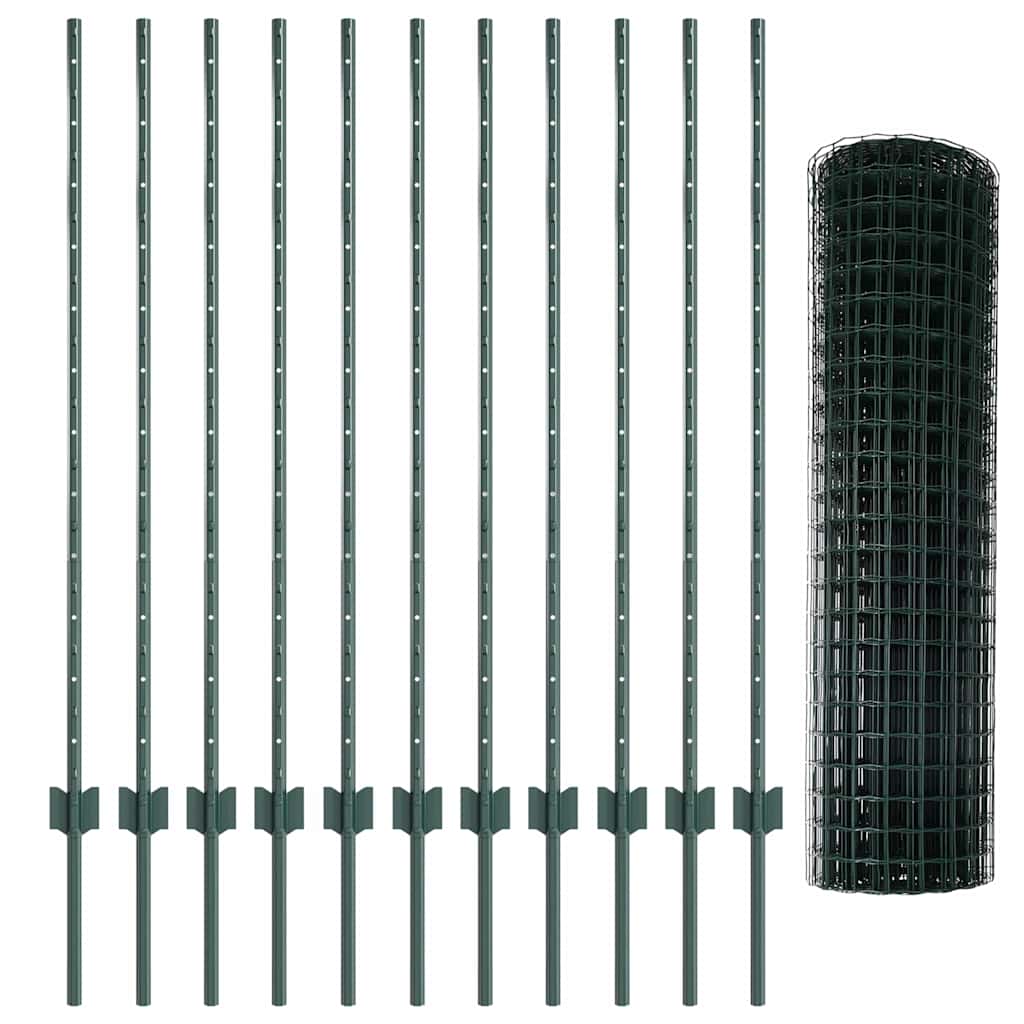 Recinzione con Posto Verde 1,2 x 25 m Acciaio e PVC