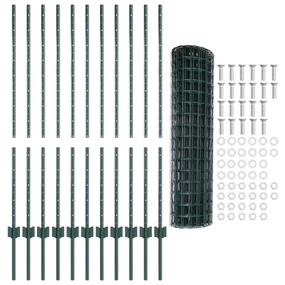 Recinzione con Posto Verde 1,2 x 25 m Acciaio e PVC