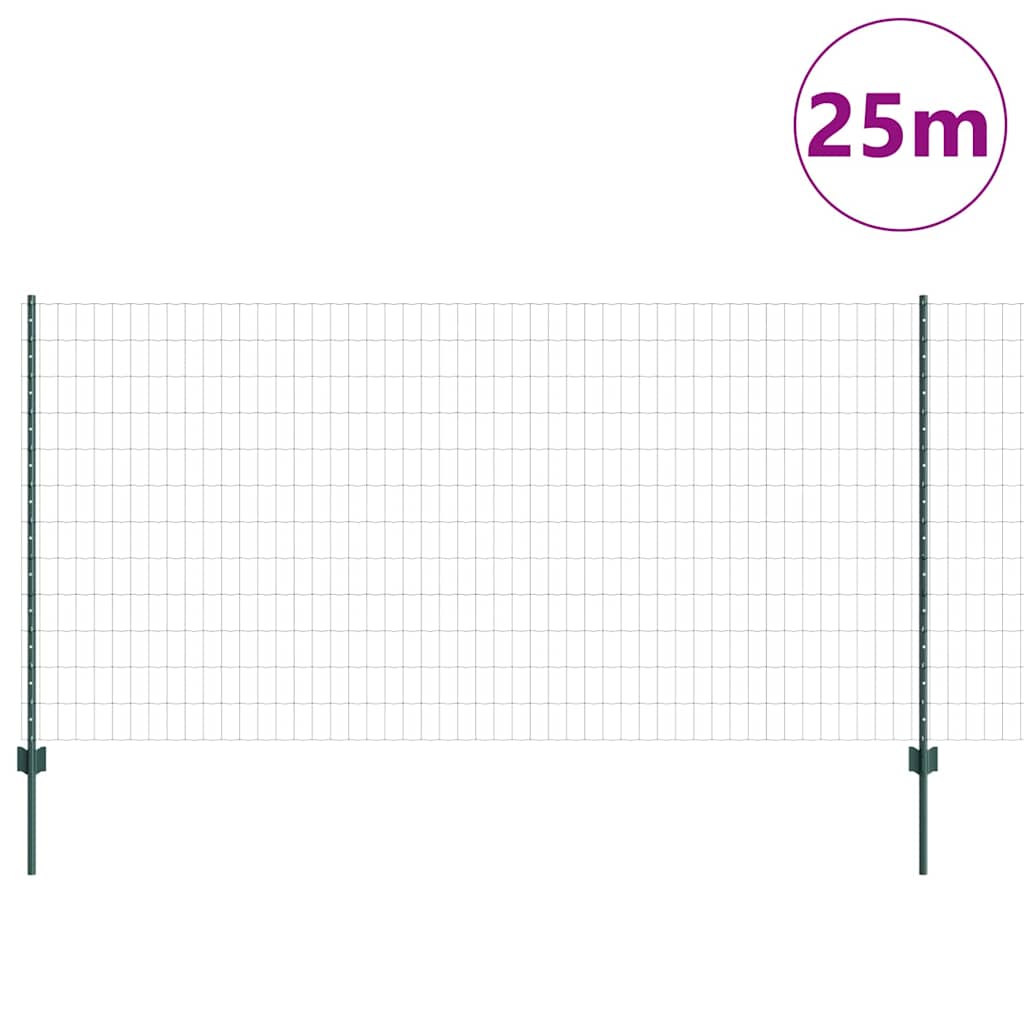 Recinzione con Posto Verde 1,2 x 25 m Acciaio e PVC