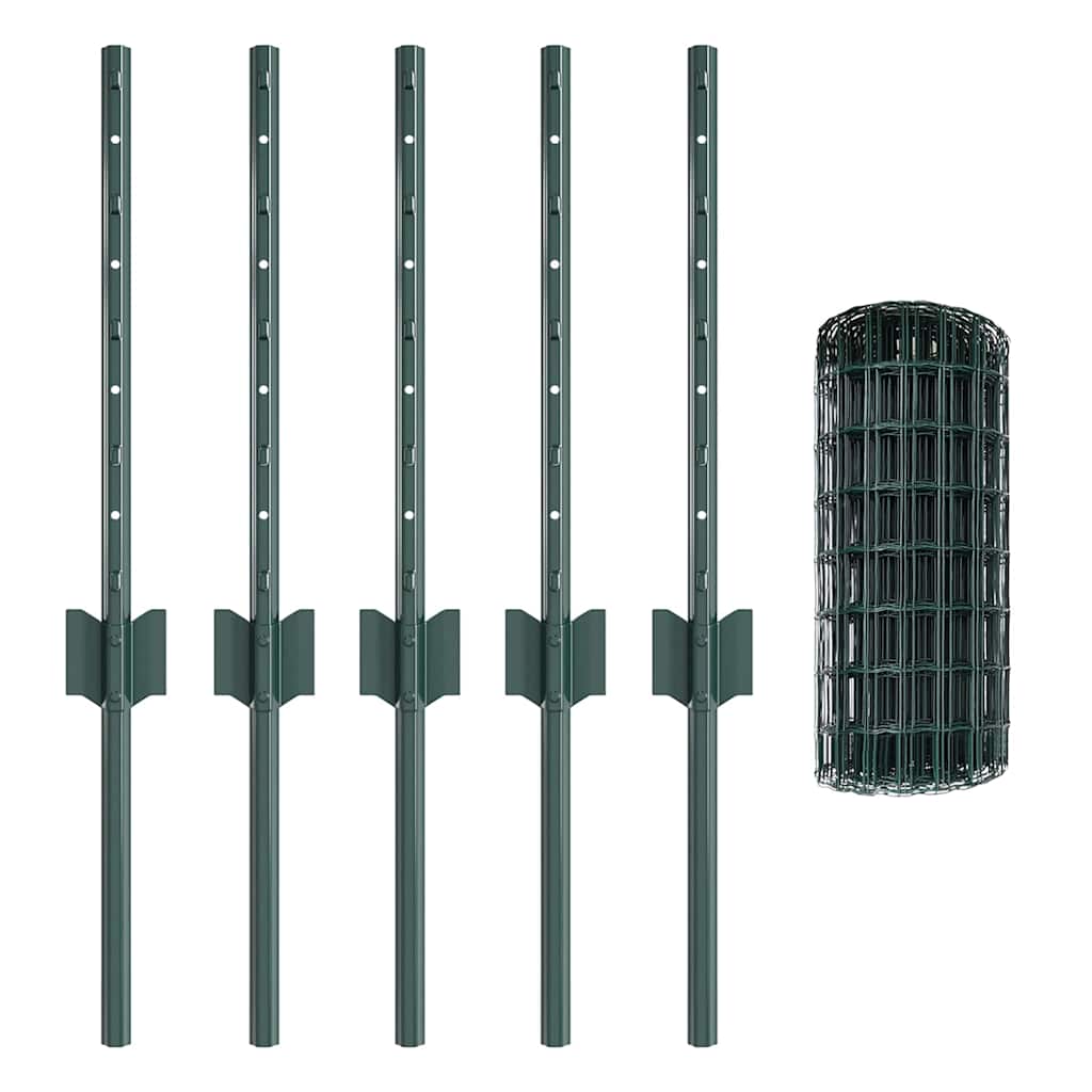 Recinzione con Posto Verde 0,4 x 10 m Acciaio e PVC