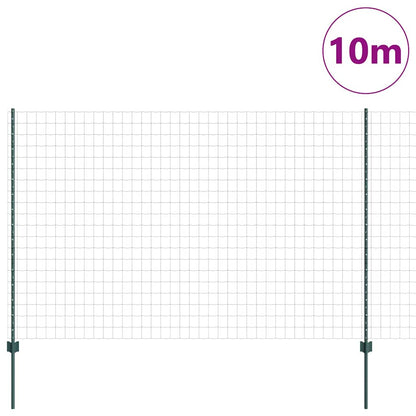 Recinzione con Posto Verde 1,6 x 10 m Acciaio e PVC