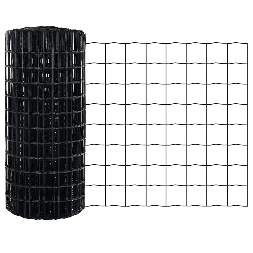 Recinzione con Posto Grigio 0,4 x 10 m Acciaio e PVC