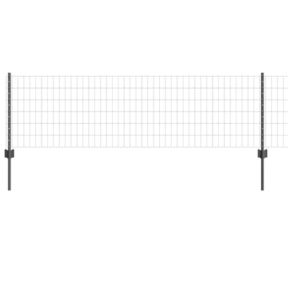 Recinzione con Posto Grigio 0,6 x 10 m Acciaio e PVC