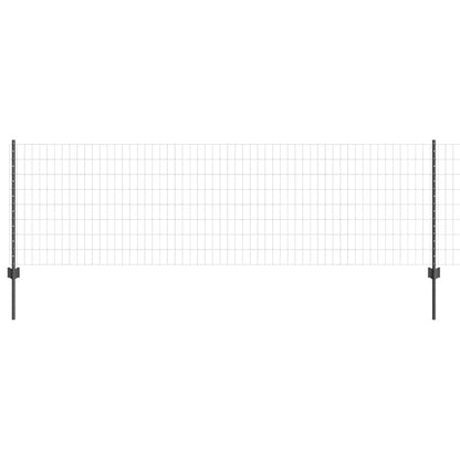 Recinzione con Posto Grigio 0,8 x 10 m Acciaio e PVC