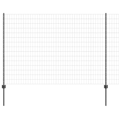 Recinzione con Posto Grigio 1,5 x 10 m Acciaio e PVC