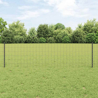Recinzione con Posto Grigio 0,6 x 10 m Acciaio e PVC
