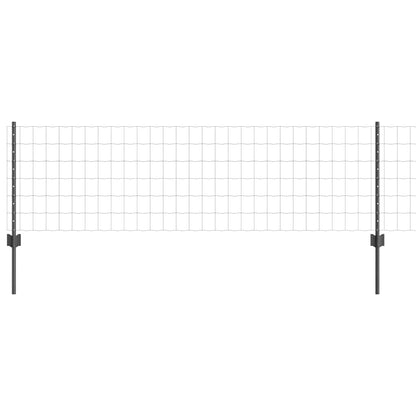 Recinzione con Posto Grigio 0,6 x 10 m Acciaio e PVC