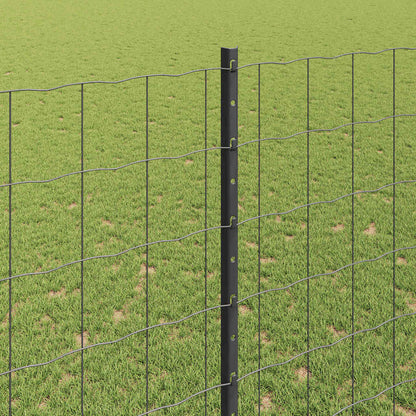 Recinzione con Posto Grigio 1,6 x 10 m Acciaio e PVC