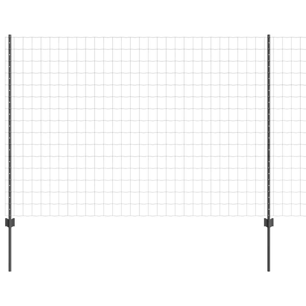Recinzione con Posto Grigio 1,6 x 10 m Acciaio e PVC