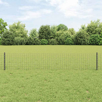 Recinzione con Posto Grigio 0,4 x 25 m Acciaio e PVC