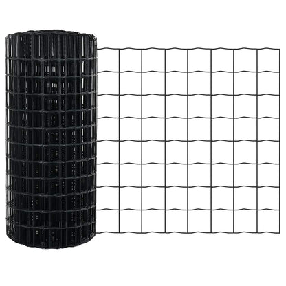 Recinzione con Posto Grigio 0,4 x 25 m Acciaio e PVC