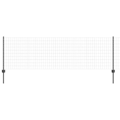 Recinzione con Posto Grigio 0,8 x 25 m Acciaio e PVC